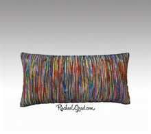 Load image into Gallery viewer, Line Art Pillow, Abstract Art Long Pillowcase MultiColor by Toronto Artist Rachael Grad -24" x 12" 