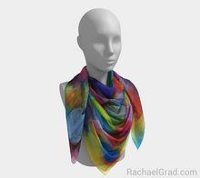 Load image into Gallery viewer, Dot Series 5 Square Scarf Yellow Turquoise-Square Scarf-rachaelgrad-rachaelgrad artsy abstract colorful artwork multicolor